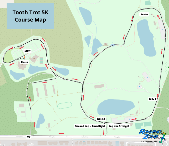 Tooth Trot 5K Course Map